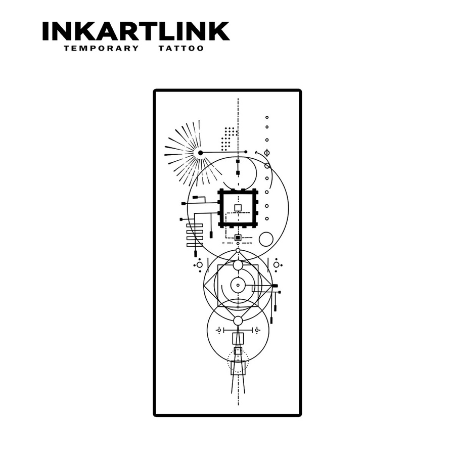 INKARTLINK Temporäres Tattoo, geometrisches Design, wasserfest, semipermanent - Bild 3