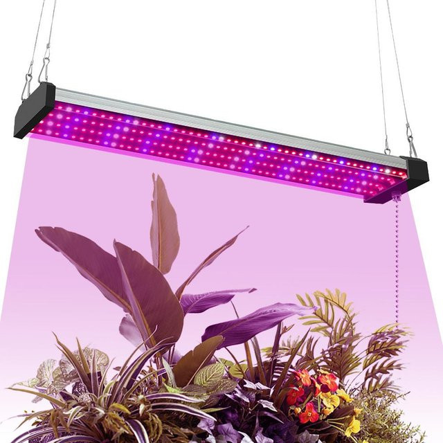 GoolRC LED-Wachstumslichter für Zimmerpflanzen, Vollspektrum mit 5000 K Tageslicht, Rot und Blau, verknüpfbar und höhenverstellbar, Farbe: Schwarz/Lila, Breite: 50 cm - Bild 1