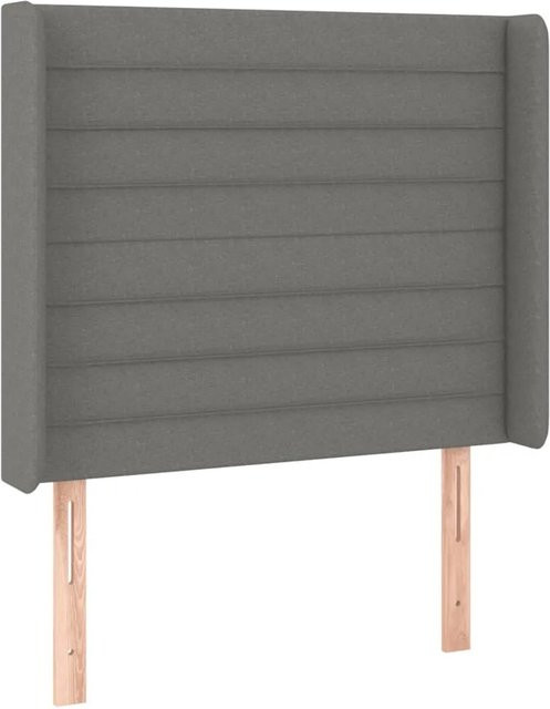 vidaXL LED Kopfteil Dunkelgrau mit USB-Ladeport und integrierter Beleuchtung, B/T/H: 83 x 16 x 118/128 cm - Bild 1