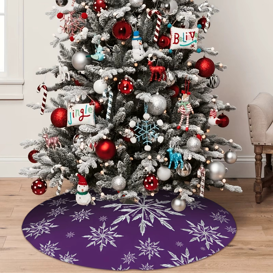 VIKAMA Weihnachtsbaum Rock mit Snowflake Print in Deep Purple - Bild 2