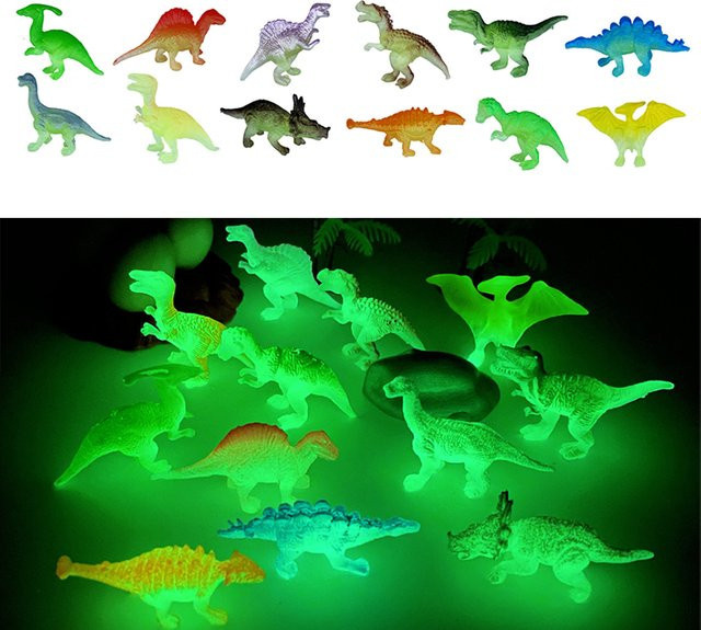 Monssjay Dinosaurier Figur, Gummi, Bunt / Mehrfarbig, 12-teiliges Set - Bild 1