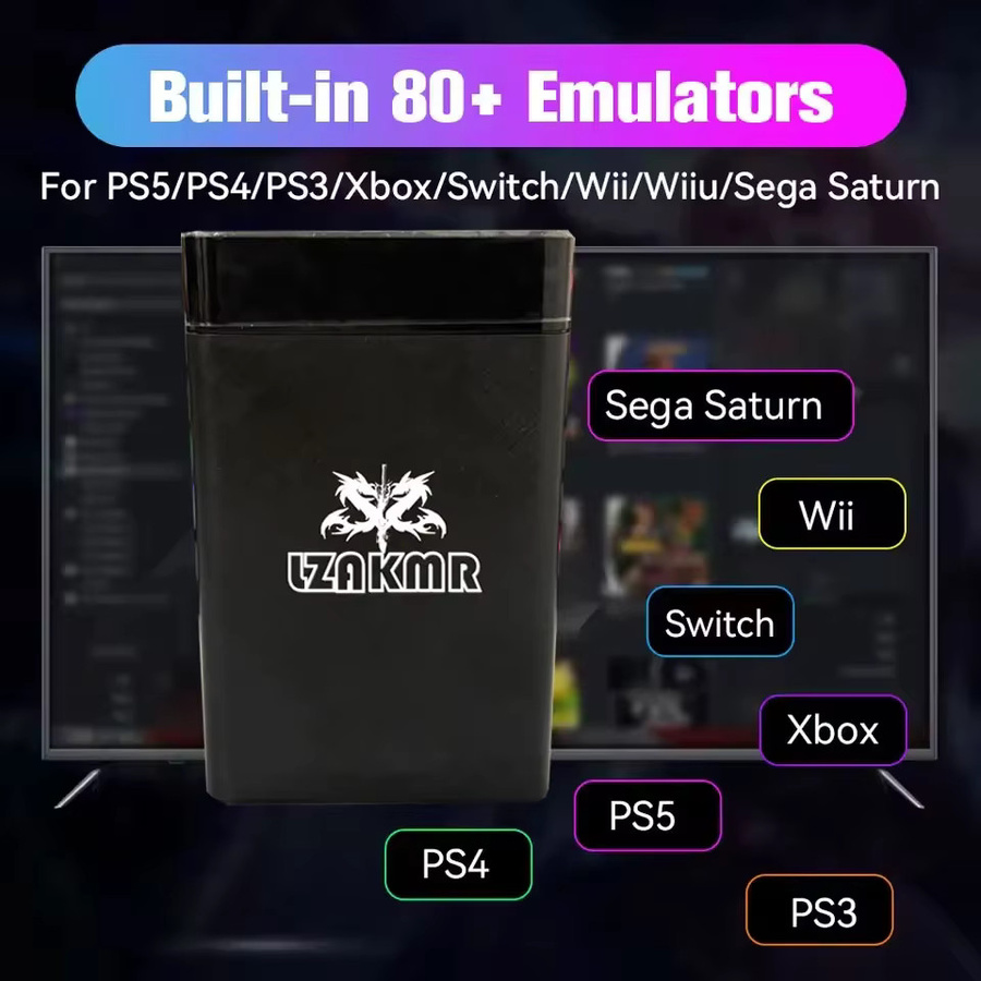 LZAKMR 1 TB HDD Spielfestplatte in Schwarz mit AAA, 3D und Retro-Spielen für PS4, PS3, PS2, PS1 und Xbox sowie Launchbox, RetroBat und Playnite Systeme - Bild 2