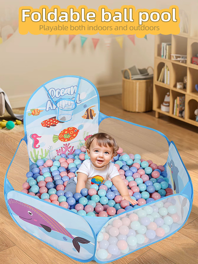 Dantrol Kinder-Bällebad Faltbar mit Basketballkorb, Indoor-Outdoor-Laufgitter - Bild 2
