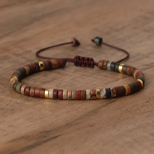 Perlenarmband Picasso-Jaspis, verstellbar - Bild 1