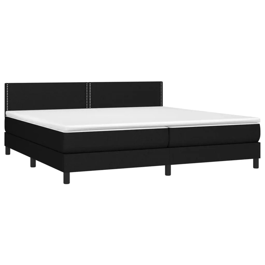 vidaXL Boxspringbett mit Matratze und LED-Beleuchtung in Schwarz, Hybrid-Bett mit USB-Anschluss und Taschenfederkern, B/T/H: 200 x 200 x 78 cm - Bild 2