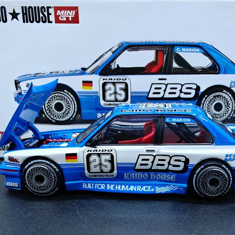 KaidoHouse MINIGT M3 E30 BBS Automodell, 1:64, Metall, Blau - Bild 4