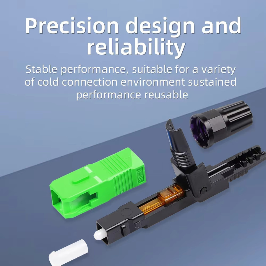 ZoeRax 50 Stück SC APC Embedded Optical Fiber Cold Connector wiederverwendbare Schnellmontage-Stecker für FTTH Single Mode Drop Cable - Bild 2