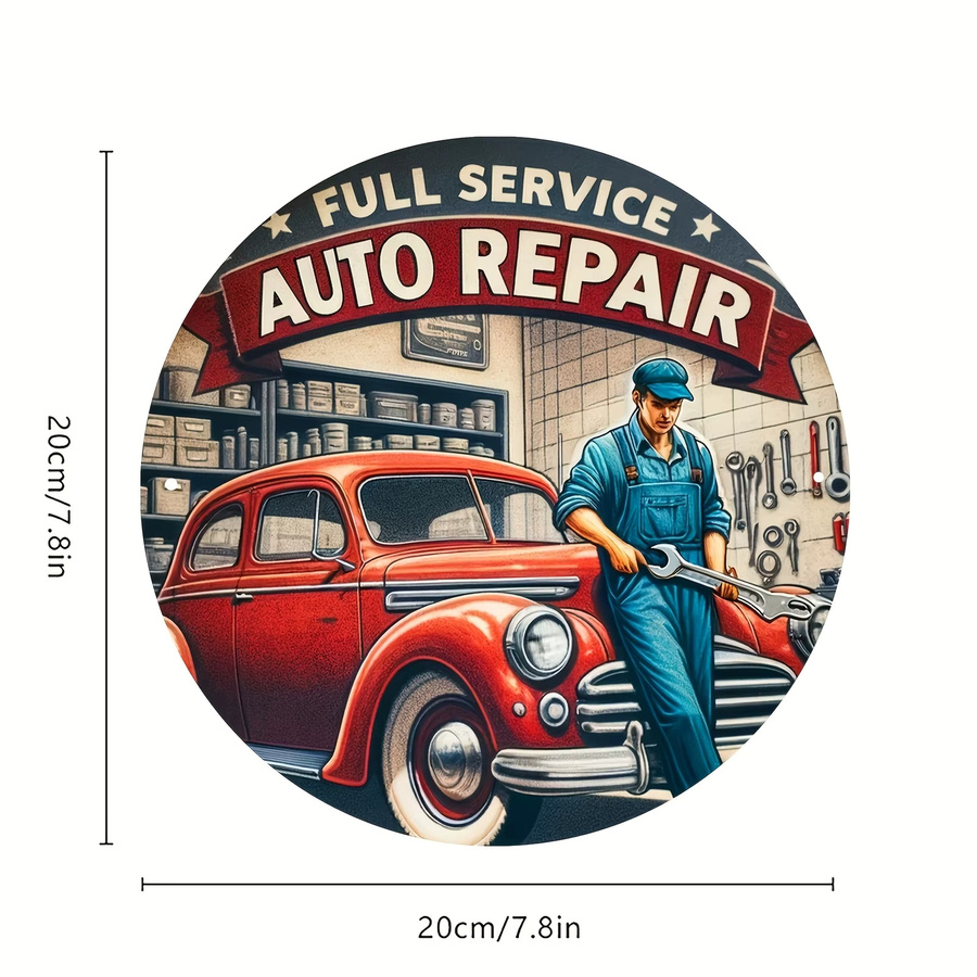 Mechanic Pride Aluminiumschild im Vintage-Design, rund, mehrfarbig, Durchmesser: 20 cm - Bild 2
