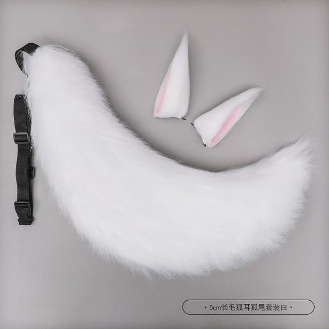 YIRAN Tier Plüsch Fuchs Kostüm Set, Zubehör, Weiß - Bild 1