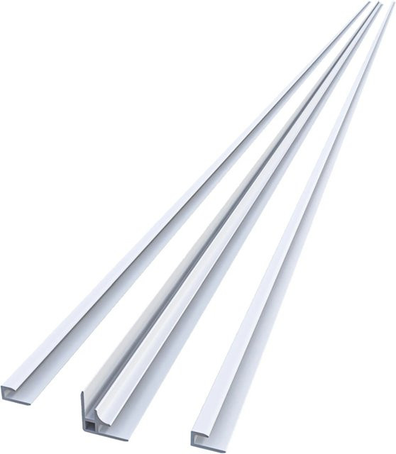 AICA Eckprofil aus Aluminium mit Kantenprofil für 3mm Aluverbundplatten, Matt Weiß, Länge: 210 cm - Bild 1