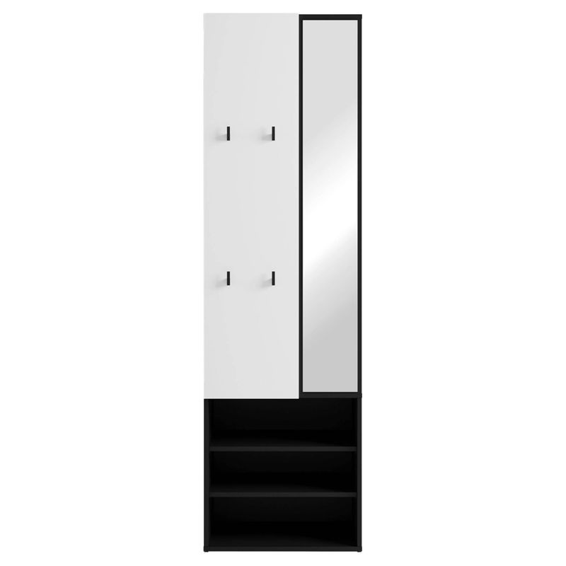 Garderobenset byLIVING ANDORRA modern in Schwarz und Weiß, B/H/T: 55 x 187,5 x 40,5 cm - Bild 2