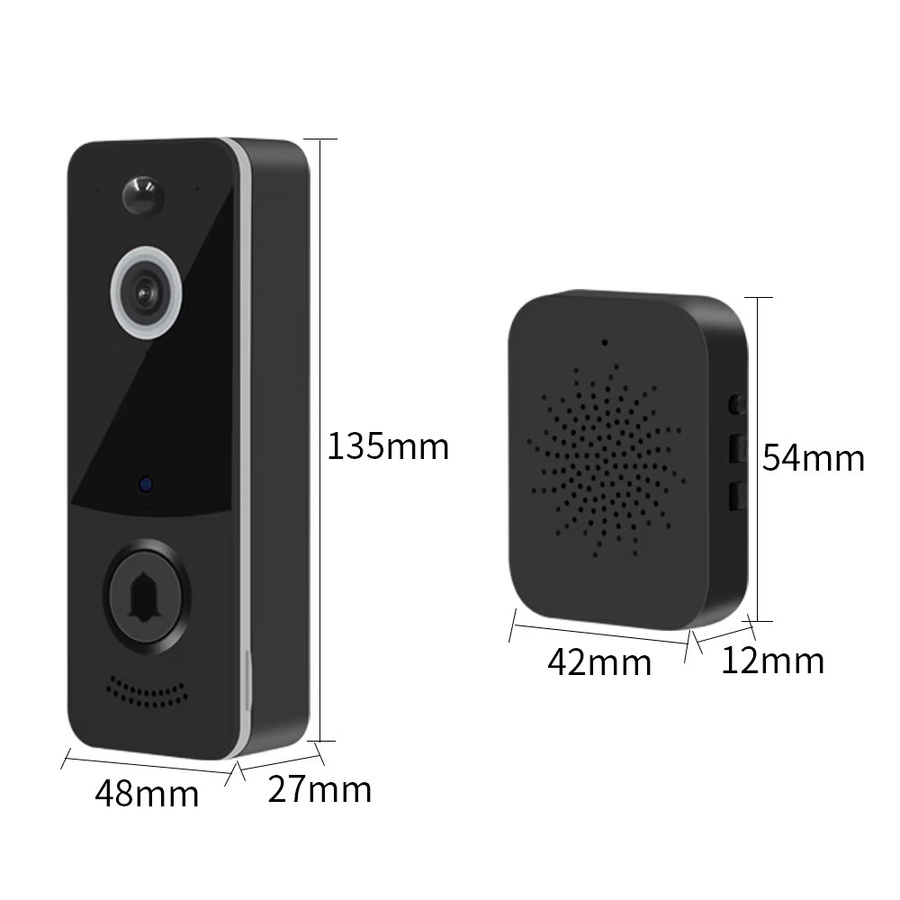 LUCKING DOOR Smart Video Türklingel mit 1080P WIFI Kamera, TTLOCK App Steuerung und PIR Bewegungserkennung in Schwarz - Bild 5