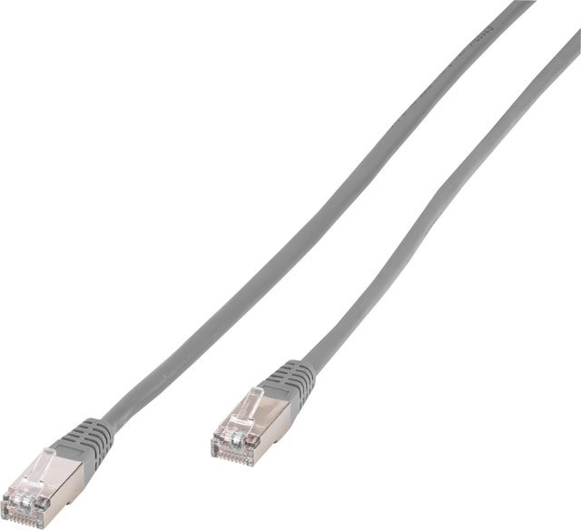 Vivanco CAT5e Ethernet LAN Netzwerkkabel mit RJ45 Stecker, Grau, Länge: 1 m - Bild 1