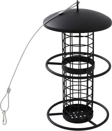 SIENA GARDEN Vogelfuttersäule aus Metall in Schwarz, B/H/T: 14 x 26 x 14 cm - Bild 1