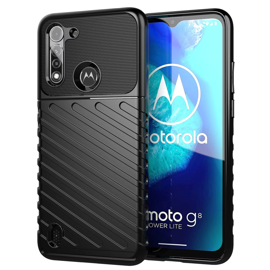 Stoßfeste Silikon-Handyhülle für Motorola Moto G8 Power Lite in Schwarz - Bild 3