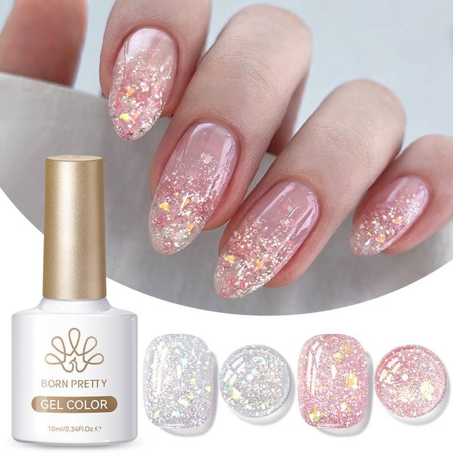 BORN PRETTY Elven Light Jelly Gel Polish, Rosa Silber, 10 ml - Bild 1