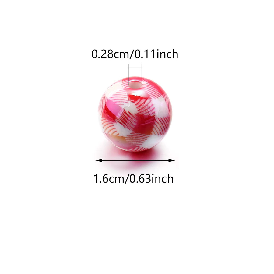 lingsai Perlen Acryl, Bunt, Kariert, 16mm, Unisex - Bild 2