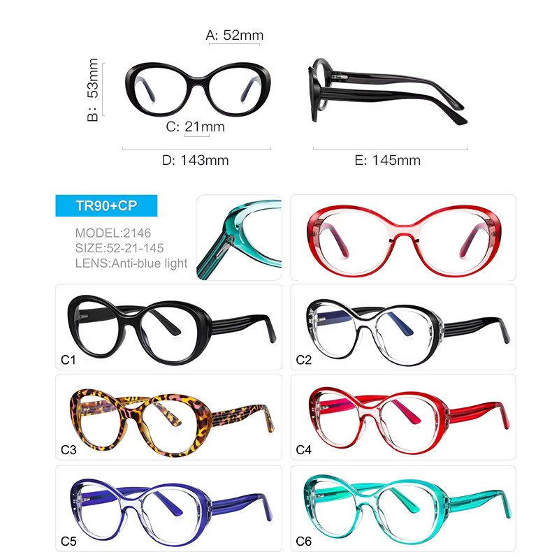 CLLOIO Lesebrille Damen, Vollrand, Rund, Multicolour, Blaulichtfilter - Bild 3