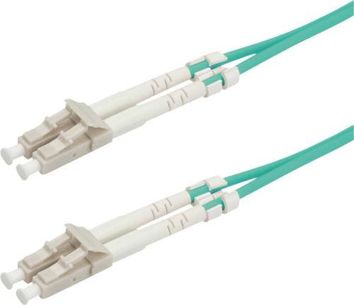 Roline Glasfaser LWL Anschlusskabel OM3 Multimode in Türkis mit 1x LC auf 1x LC, Länge: 0,50 m - Bild 1
