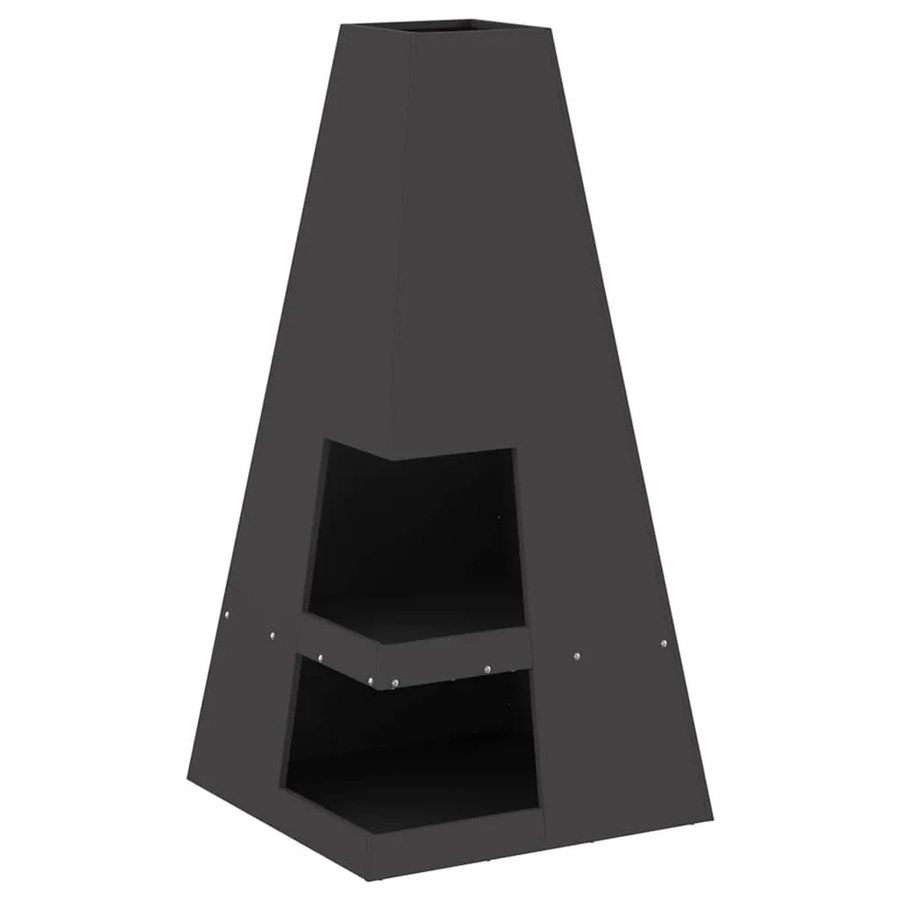 vidaXL Feuerstelle aus Stahl in Schwarz, B/T/H: 50 x 50 x 100 cm - Bild 2