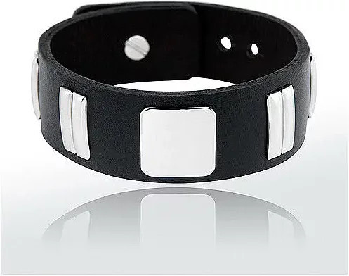 STIGMA Armband, Leder und Edelstahl, Schwarz, Herren - Bild 1