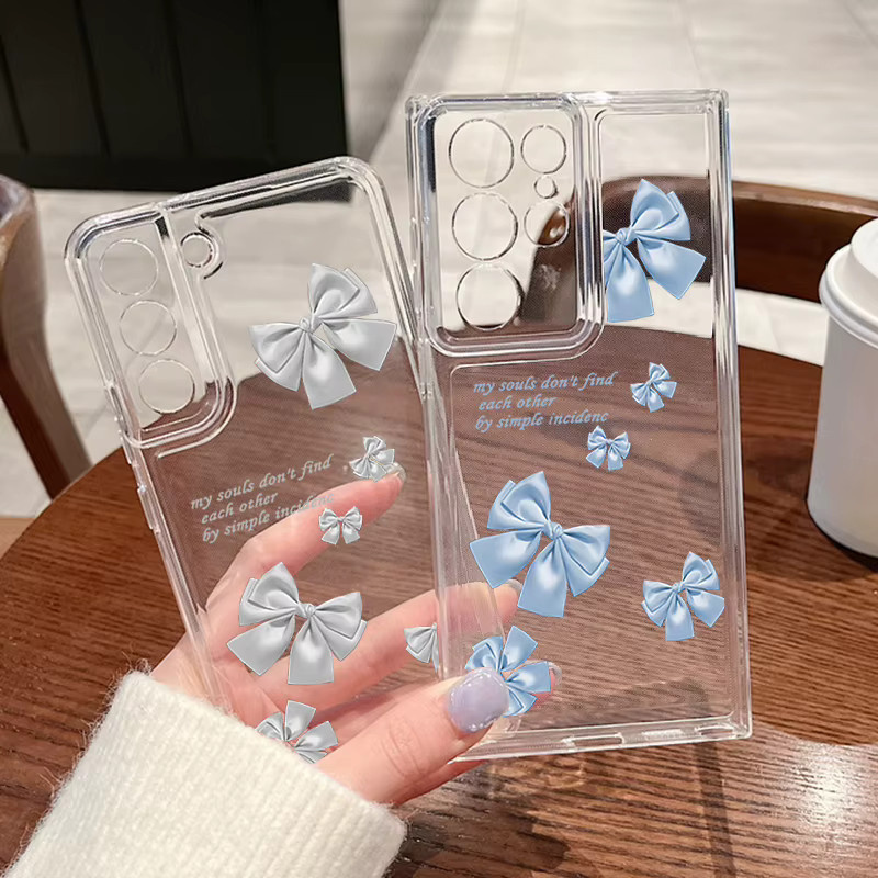 Samsung Schutzhülle mit Schleifenmuster für Galaxy S26 S25 S24 S23 S22 Ultra Plus FE und A-Serie in Transparent - Bild 1