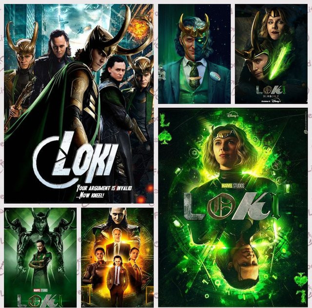 Beast Kingdom Marvel Loki Wandkunst-Poster für Erwachsene und Kinder, Mehrfarbig - Bild 1