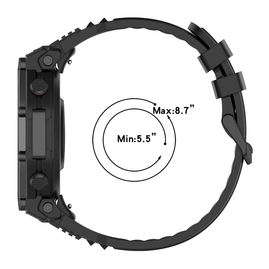 Amazfit Uhrenarmband Silikon, Schwarz, Unisex - Bild 5