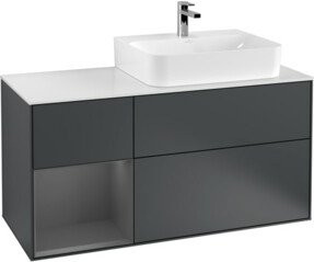 Villeroy & Boch Finion Waschtischunterschrank mit Abdeckplatte in Anthrazit, Breite: 120 cm, Tiefe: 50,1 cm, Höhe: 50,1 cm - Bild 1