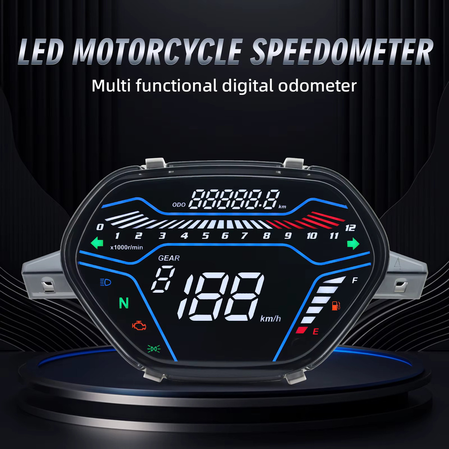 Digitaler Motorrad-Tachometer mit weißer Hintergrundbeleuchtung und Multi-LED-Dashboard für Honda Wave C100 CD100 EX5 Class1 CX DX von ZMFJH - Bild 3