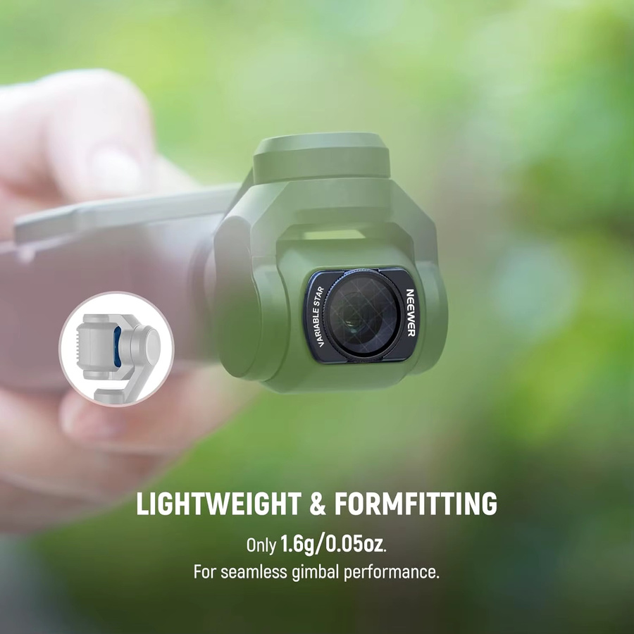 NEEWER Magnetischer Einstellbarer Sternfilter 4/8 Punkt für DJI Osmo Pocket 3 in Schwarz - Bild 3
