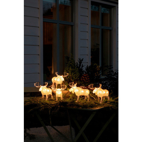 Konstsmide LED Acryl-Elche im 5er-Set in Weiß mit warmweißer Beleuchtung, Höhe: 13 cm - Bild 3