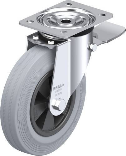 Blickle Lenkrolle L-VPP 200G-ST-SG mit Feststeller in Grau, Schwarz oder Blau, Rad-Durchmesser: 20 cm, Tragfähigkeit: 205 kg - Bild 1