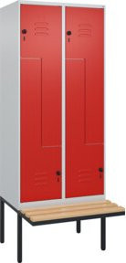 C+P Z-Spind Classic PLUS Sitzbank mit 4 Fächern und Sicherheits-Drehriegel, Buche-Hartholz, B/T/H: 212 x 80 x 81,5 cm - Bild 1