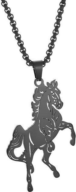 YIRAN Halskette Edelstahl, Gold, Pferd Anhänger, Unisex - Bild 1