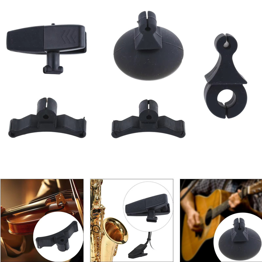 MagiDeal Instrumentenmikrofon-Klemme in Schwarz für Saxophon, Holzflöte und Trommel zur Heimaufnahme - Bild 2