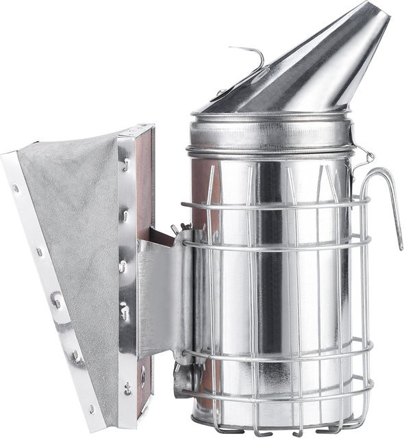 Aramox Bienenstock-Räucher aus Eisen mit integrierter Heizplatte in Silber - Bild 1