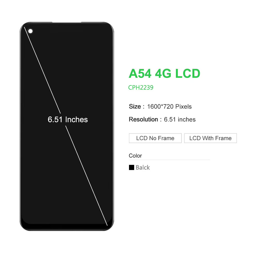 Oppo A54 4G CPH2239 LCD Display mit Rahmen und Touchscreen Baugruppe in Schwarz - Bild 2