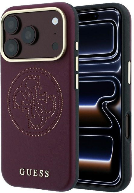 Guess MagSafe-Hülle für Apple iPhone 18 Pro Max und iPhone 17 Pro Max, Perforiert 4G, Weinrot - Bild 1