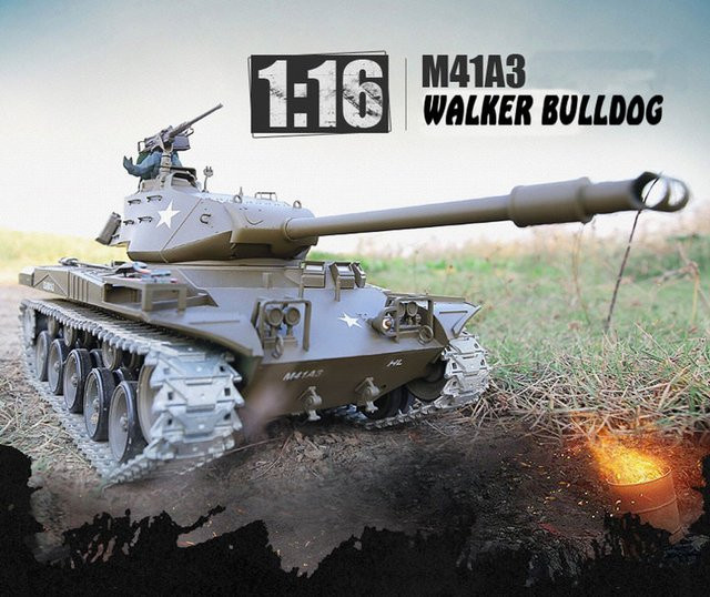 TPFLiving RC-Panzer M41 A3 Walker Bulldog V6.0 Pro, ferngesteuert, mit Schussfunktion, Sound und Rauch, Maßstab 1:16 - Bild 1