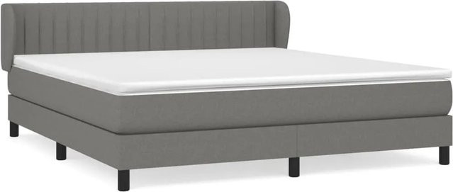 vidaXL Boxspringbett mit Matratze Hybrid-System und Taschenfederkern in Dunkelgrau, B/T/H: 180 x 200 cm - Bild 1