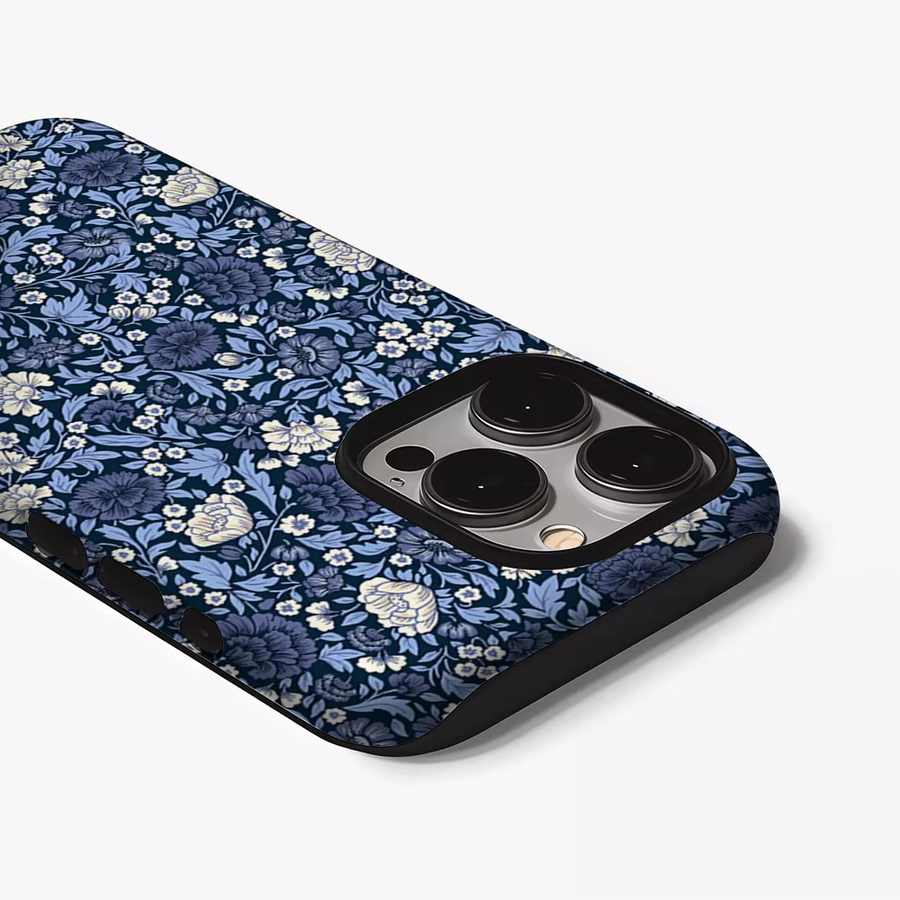 Potdemiel Handyhülle mit Blumenmuster in Mitternachtsblau für iPhone 11 bis iPhone 17 Pro Max Plus mit doppellagiger Rückseite - Bild 3