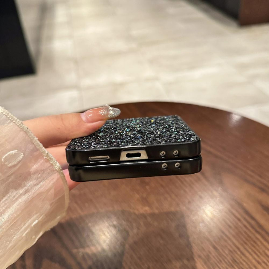 Glitzer Handyhülle mit Pailletten und Scharnierschutz für Samsung Galaxy Z Flip 7 6 4 3 in Multicolour - Bild 3