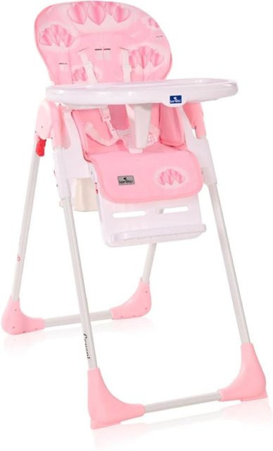 Lorelli Kinderhochstuhl Cryspi in Pink mit verstellbarer Rückenlehne, faltbar und 5-Punkt-Gurt - Bild 1