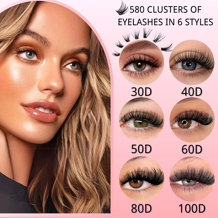 ORREUI Wimpernverlängerungen Einzelwimpern, 30-100D, C-Curl, Hybrid - Bild 6