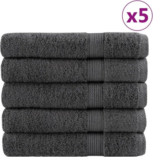 vidaXL Premium-Handtücher Set aus Baumwolle, 25 Stück, Anthrazit, B: 100 cm, L: 200 cm, 600 g/m2 - Bild 1