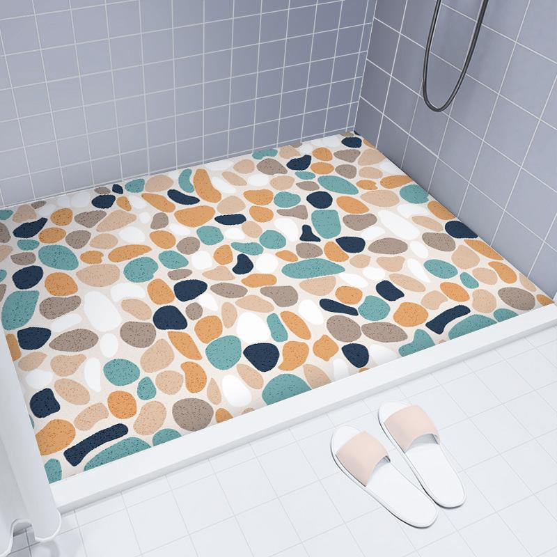 Anti-Rutsch Badezimmer-Fußmatte von Yiran Furniture mit Seidenring-Design und Mesh-Unterseite, B/T: 80 x 50 cm, Mehrfarbig - Bild 1
