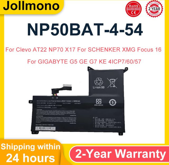 Jollmono Laptop-Akku NP50BAT-4-54 für SCUD 6-87-NPSKS-53G00 Li-Polymer in Schwarz - Bild 1
