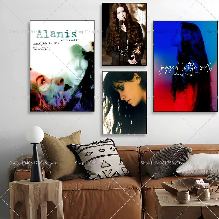 Selbstklebender Kunst-Aufkleber Alanis Morissette Poster aus wasserfestem Papier, Wanddekoration in Mehrfarbig, Rechteckig - Bild 3