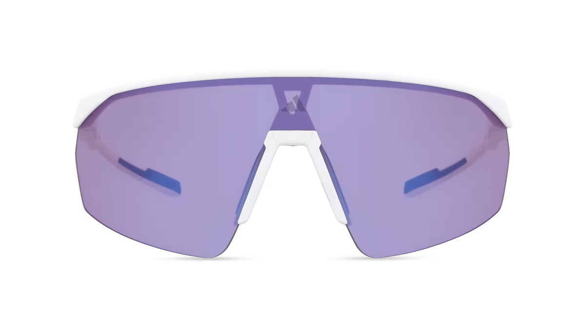 adidas SP0075 Sonnenbrille, Halbrand, Herren, Kunststoff, weiß - Bild 1